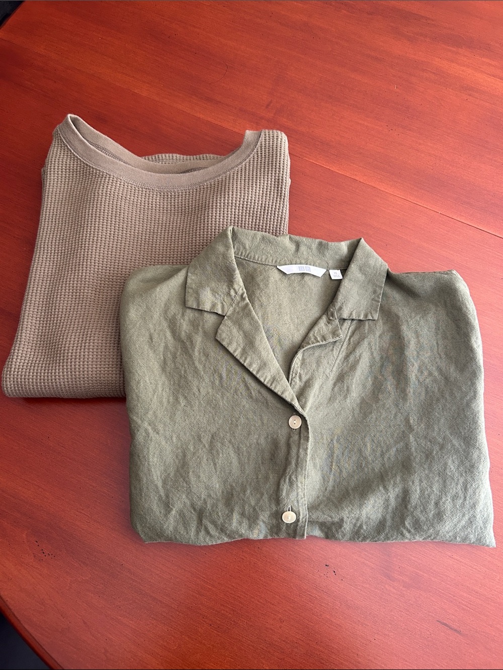 Two Green XS Women’s Uniqlo Tops